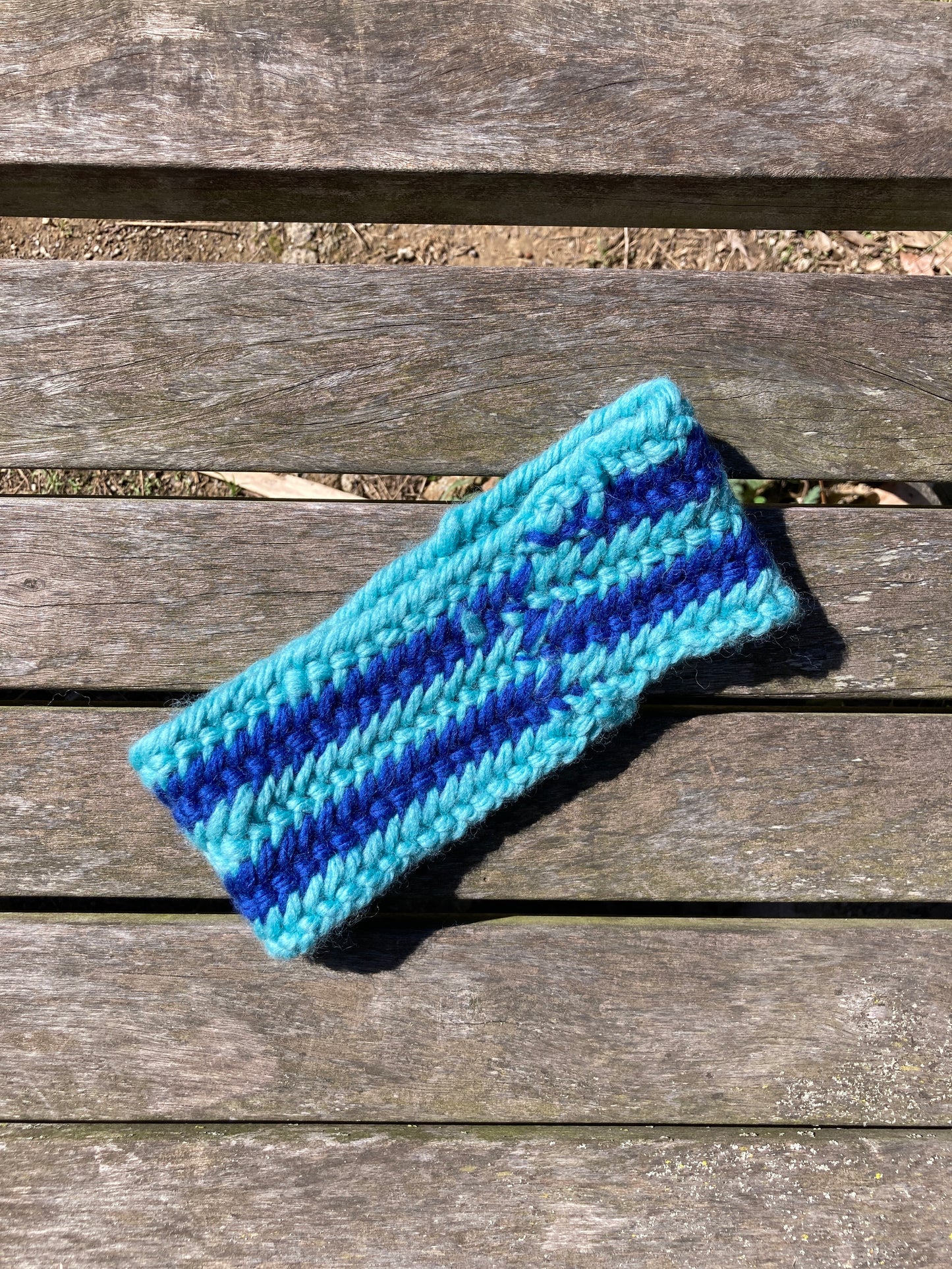 Blue Striped Nalbinding Headband