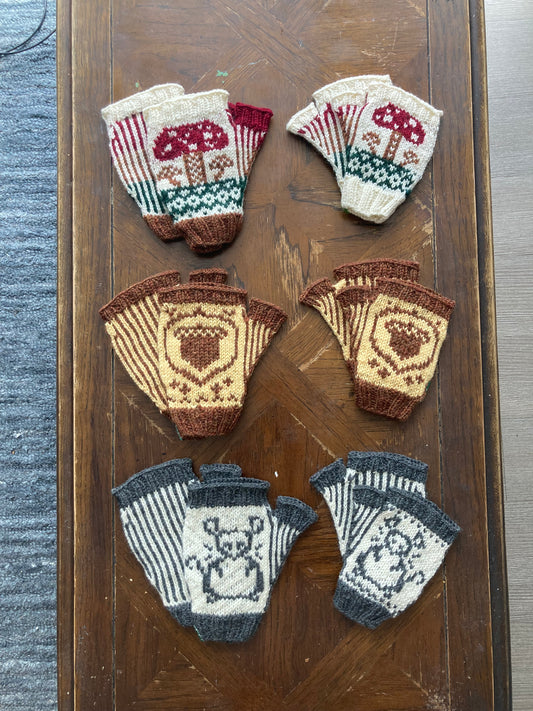 Forest Fair-Isle Fingerless Gloves