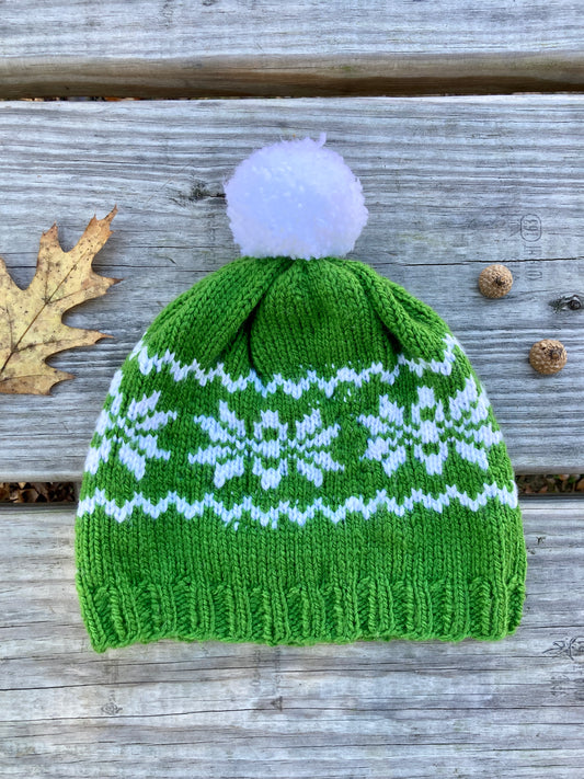 Green Snowflake Hat
