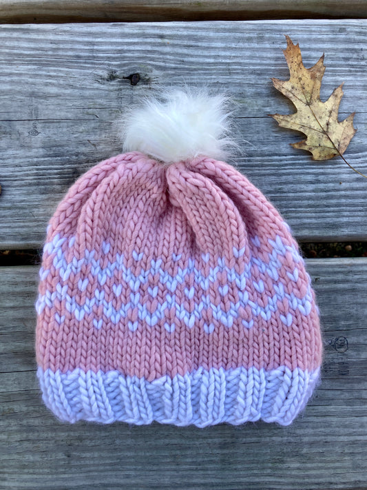 Merino Pink Hat - Large